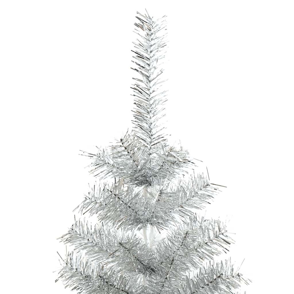 vidaXL Artificial Christmas Tree with Stand Silver 150 cm PET