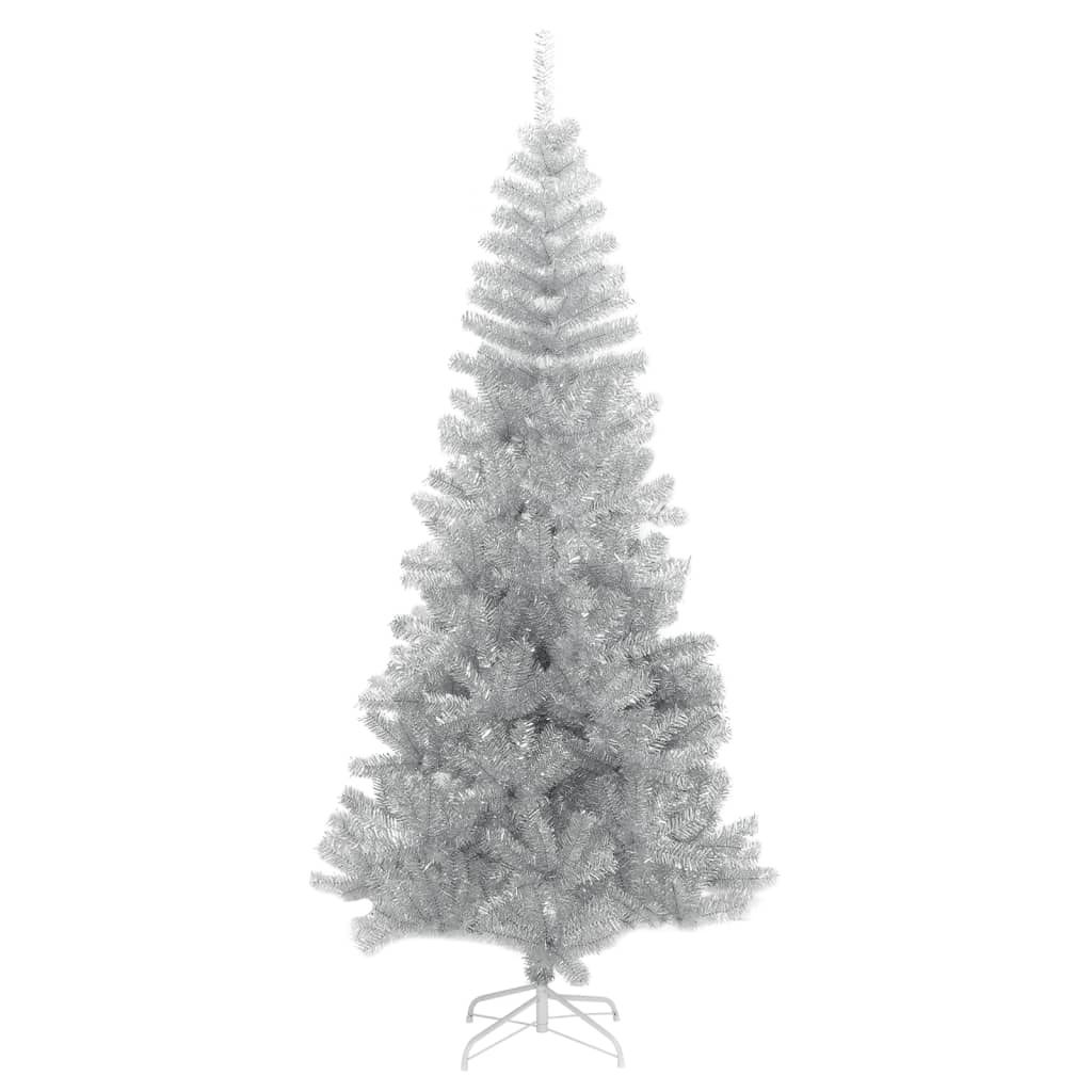 vidaXL Artificial Christmas Tree with Stand Silver 210 cm PET