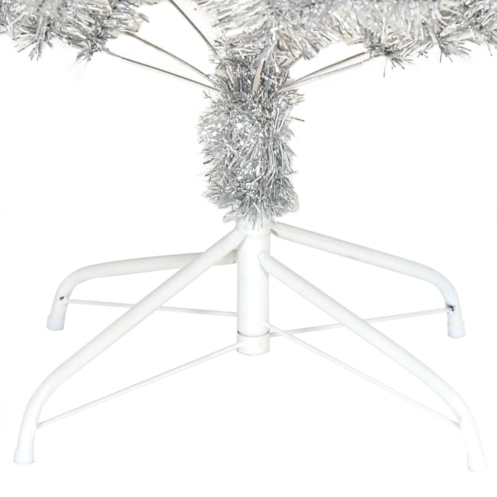 vidaXL Artificial Christmas Tree with Stand Silver 210 cm PET