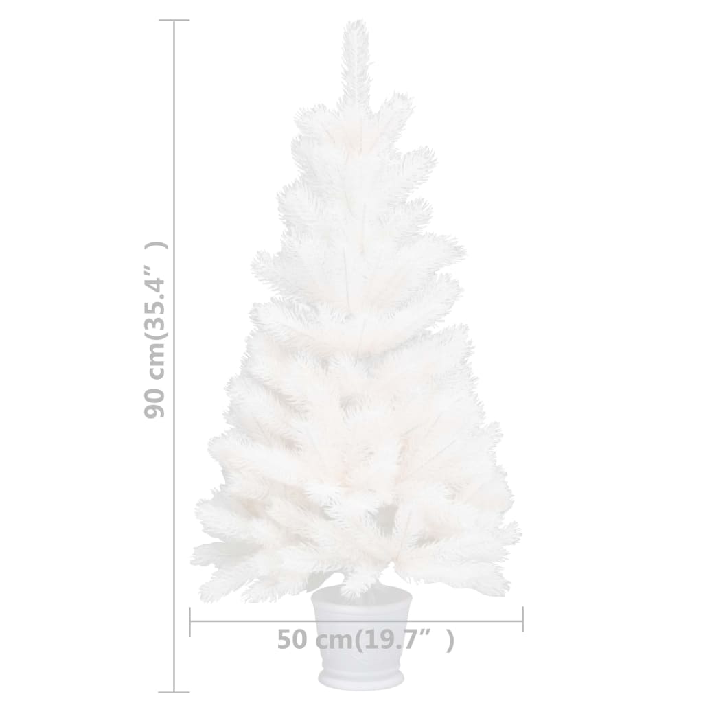 vidaXL Artificial Christmas Tree Lifelike Needles White 90 cm