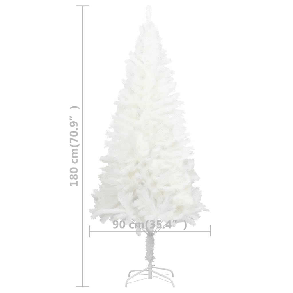 vidaXL Artificial Christmas Tree Lifelike Needles White 180 cm