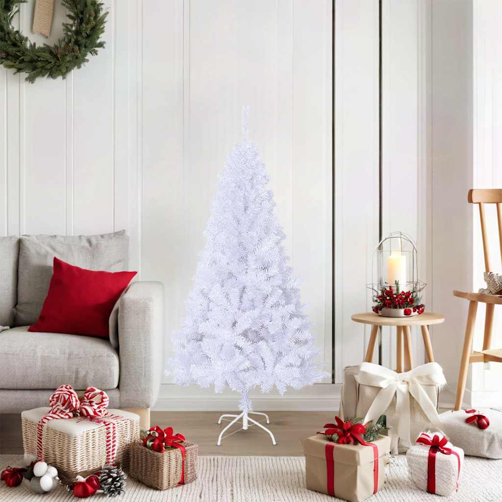 vidaXL Artificial Christmas Tree with Thick Branches White 150 cm PVC