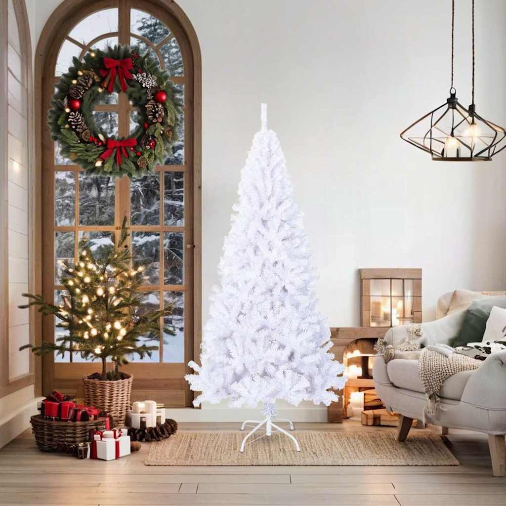 vidaXL Artificial Christmas Tree with Thick Branches White 180 cm PVC