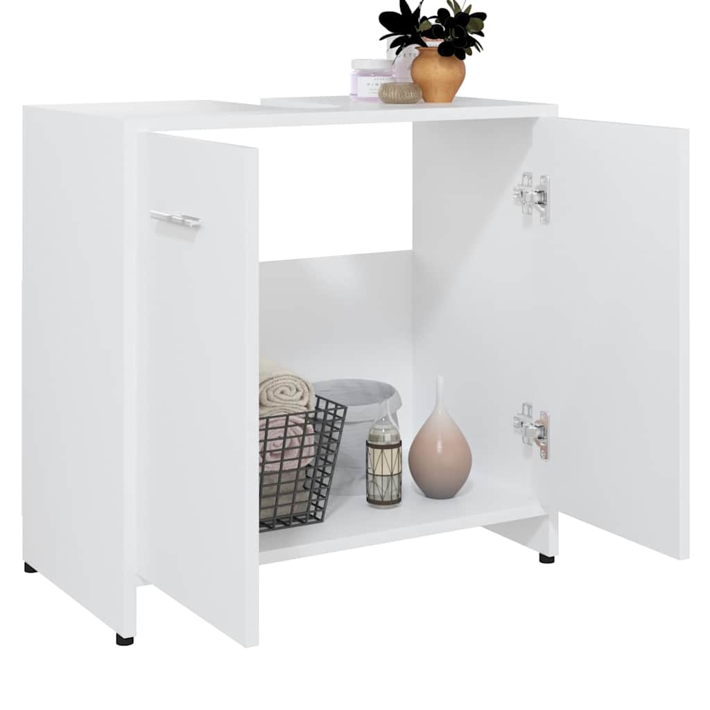 802570 vidaXL Bathroom Cabinet White 60x33x61 cm Engineered Wood
