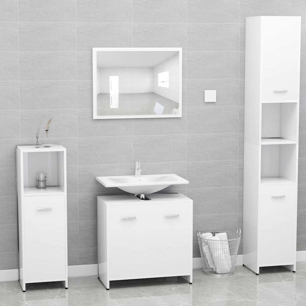 802570 vidaXL Bathroom Cabinet White 60x33x61 cm Engineered Wood