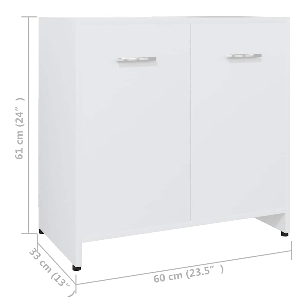 802570 vidaXL Bathroom Cabinet White 60x33x61 cm Engineered Wood