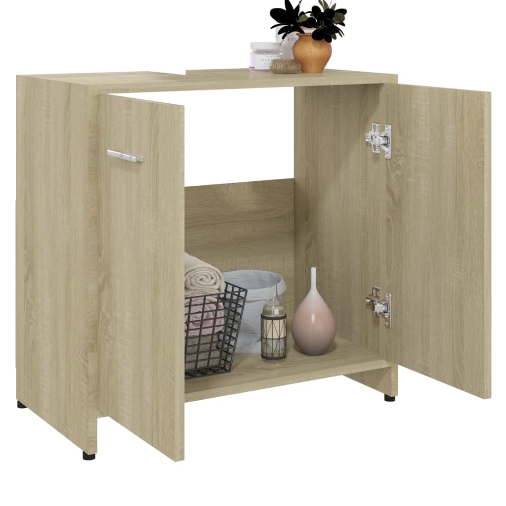 Badkamermeubel Sonoma Eiken 60x33x61 cm Engineered Wood