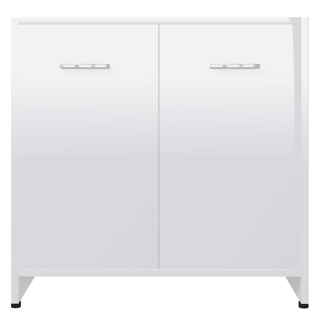 vidaXL Bathroom Cabinet High Gloss White 60x33x61 cm Engineered Wood