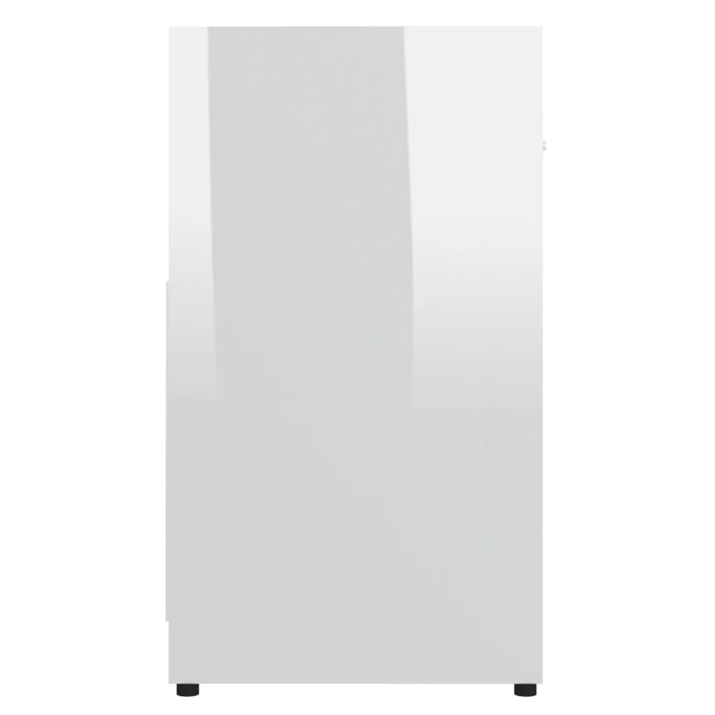 vidaXL Bathroom Cabinet High Gloss White 60x33x61 cm Engineered Wood