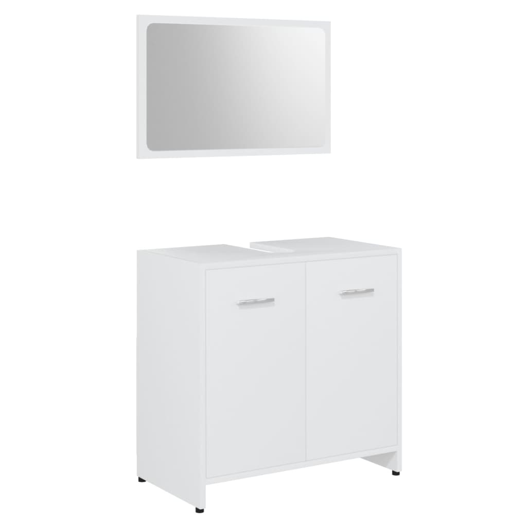 vidaXL Bathroom Furniture Set White Engineered Wood