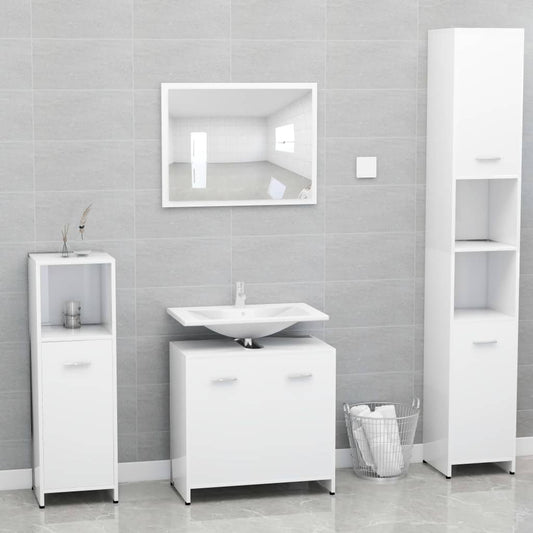 vidaXL Bathroom Furniture Set White Engineered Wood