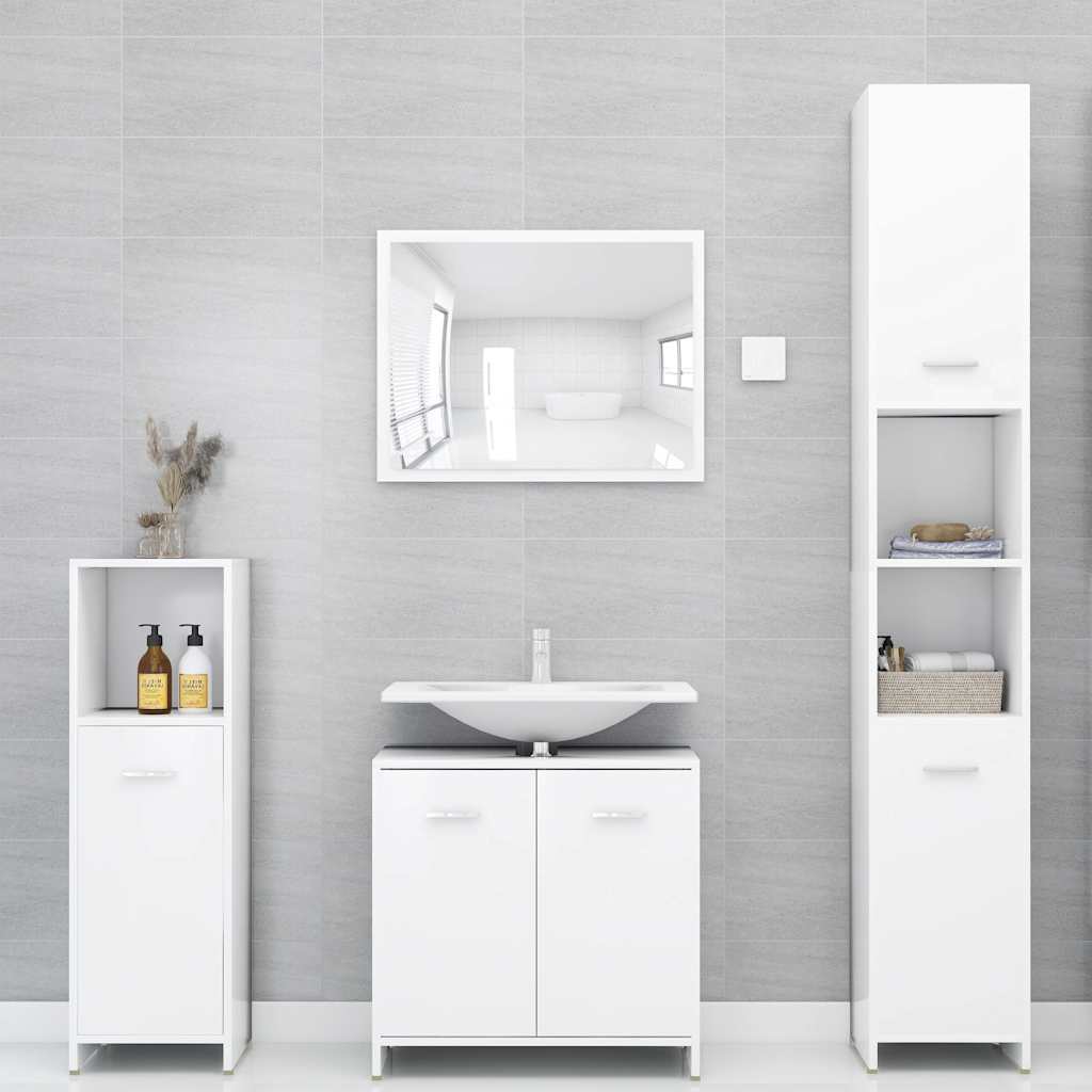 802588 vidaXL Bathroom Cabinet White 30x30x95 cm Engineered Wood