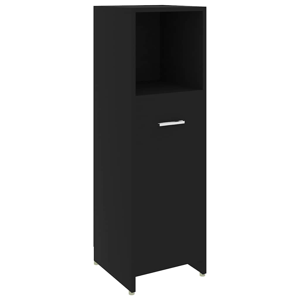 802589 vidaXL Bathroom Cabinet Black 30x30x95 cm Engineered Wood