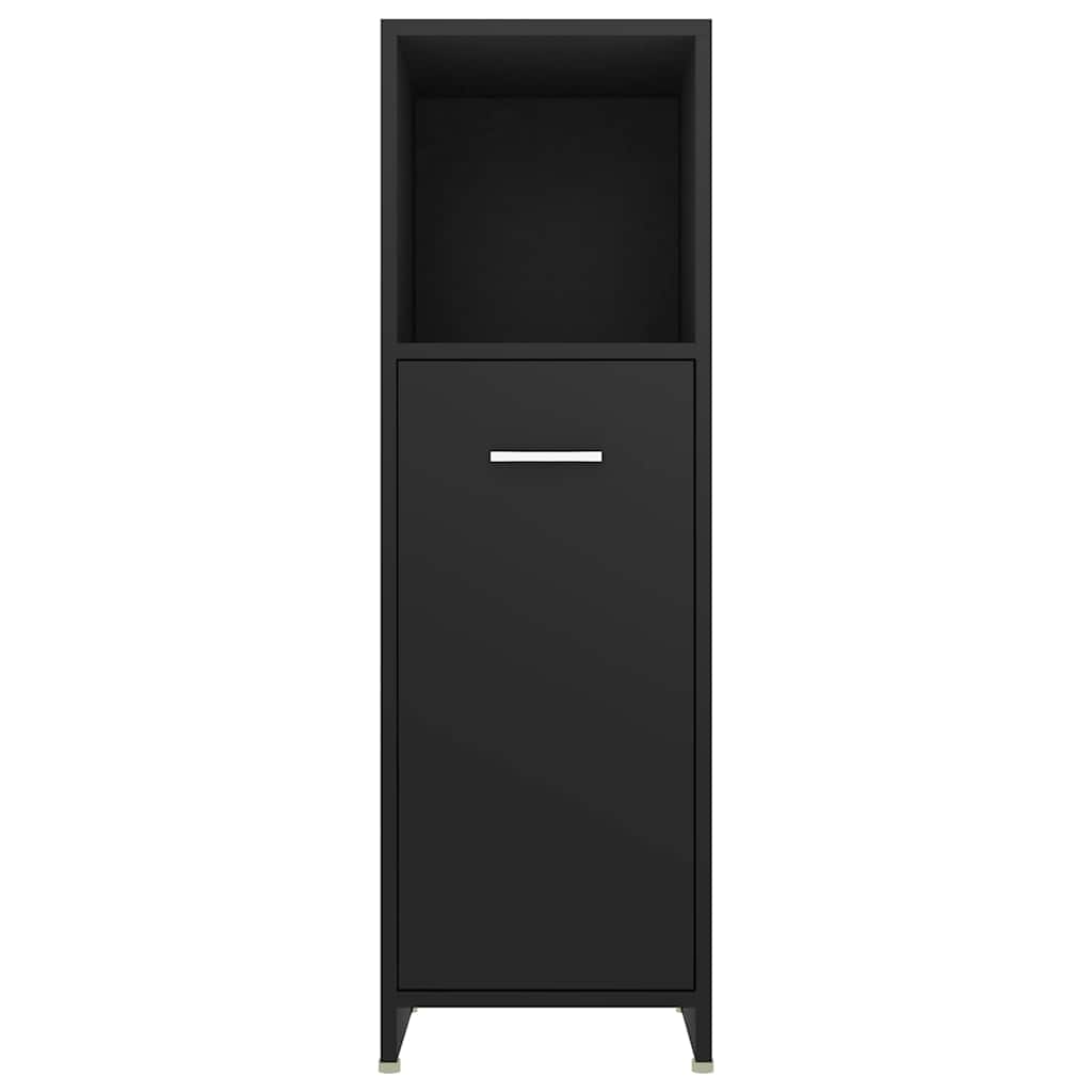 802589 vidaXL Bathroom Cabinet Black 30x30x95 cm Engineered Wood