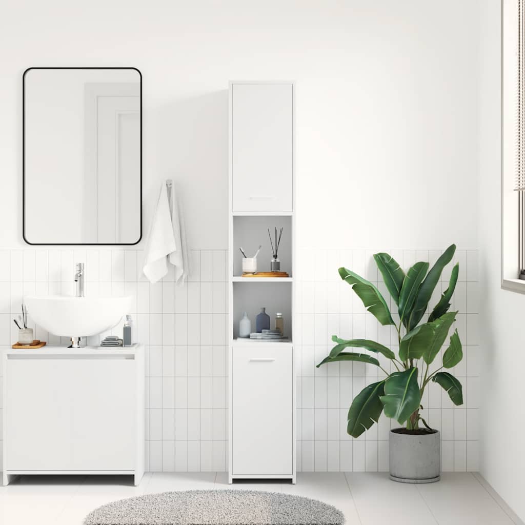 Bathroom Cabinet | White | Engineered Wood | Tall | Bathroom Cabinet