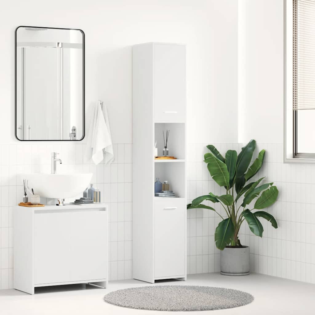 802597 vidaXL Bathroom Cabinet White 30x30x183,5 cm Engineered Wood