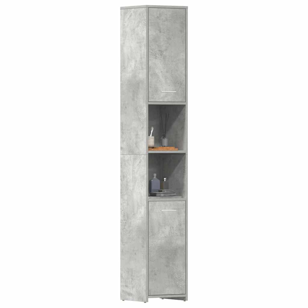 Bathroom Cabinet | Concrete grey | Engineered wood | Tall