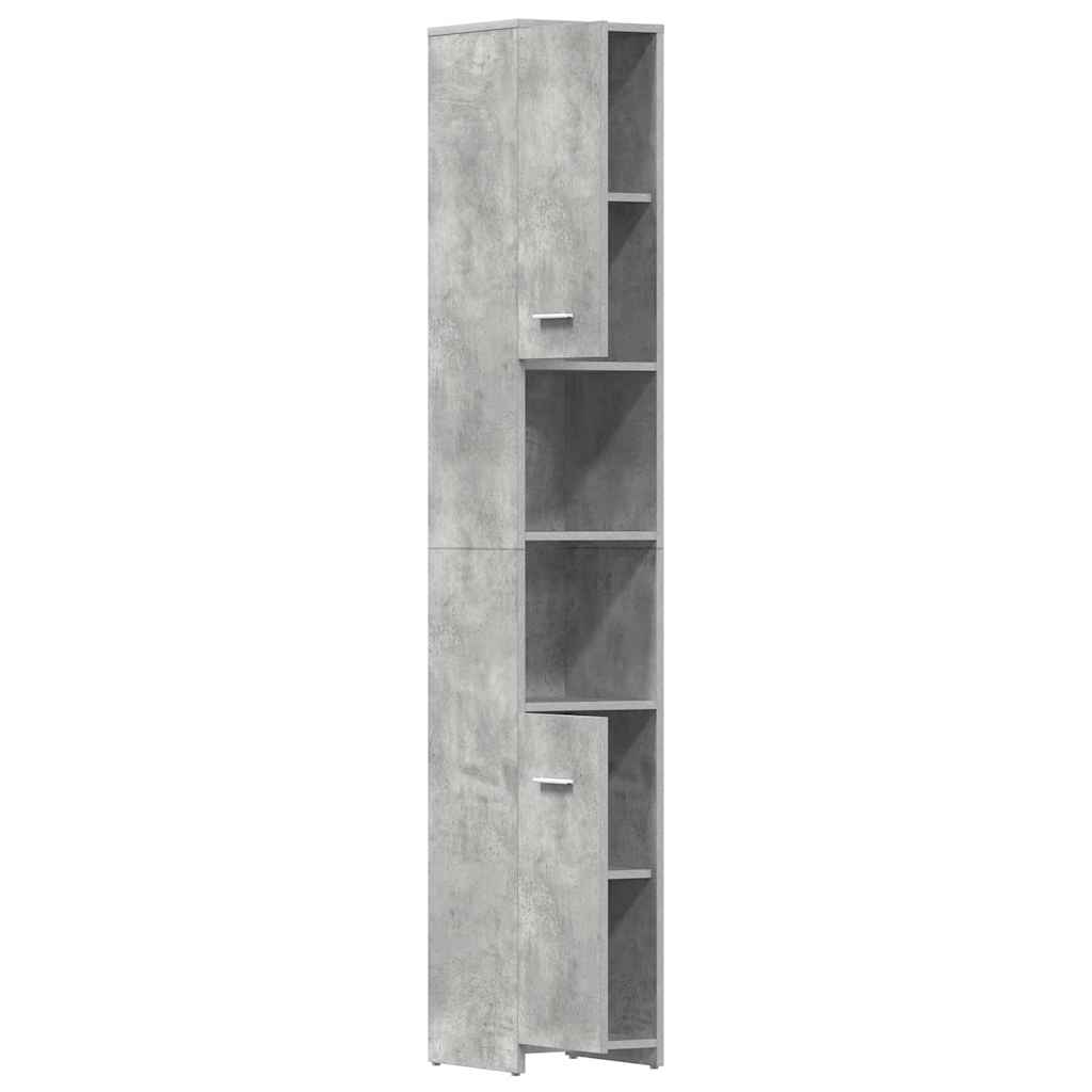 Bathroom Cabinet | Concrete grey | Engineered wood | Tall