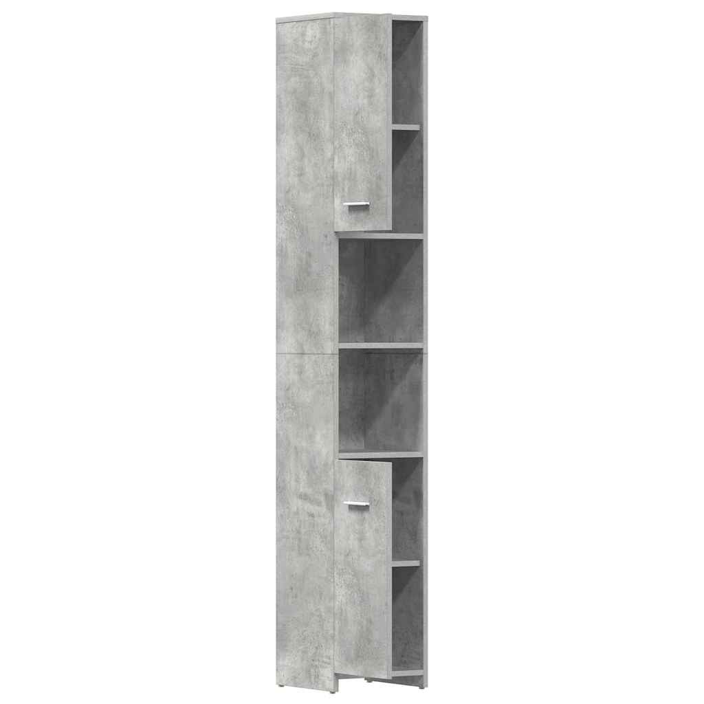 802601 vidaXL Bathroom Cabinet Concrete Grey 30x30x183,5 cm Engineered Wood