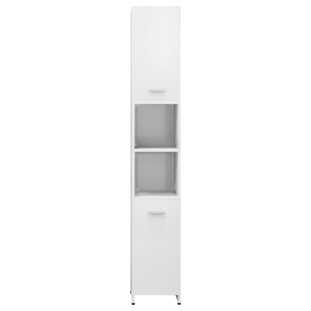 vidaXL Bathroom Cabinet High Gloss White 30x30x183.5 cm Engineered Wood