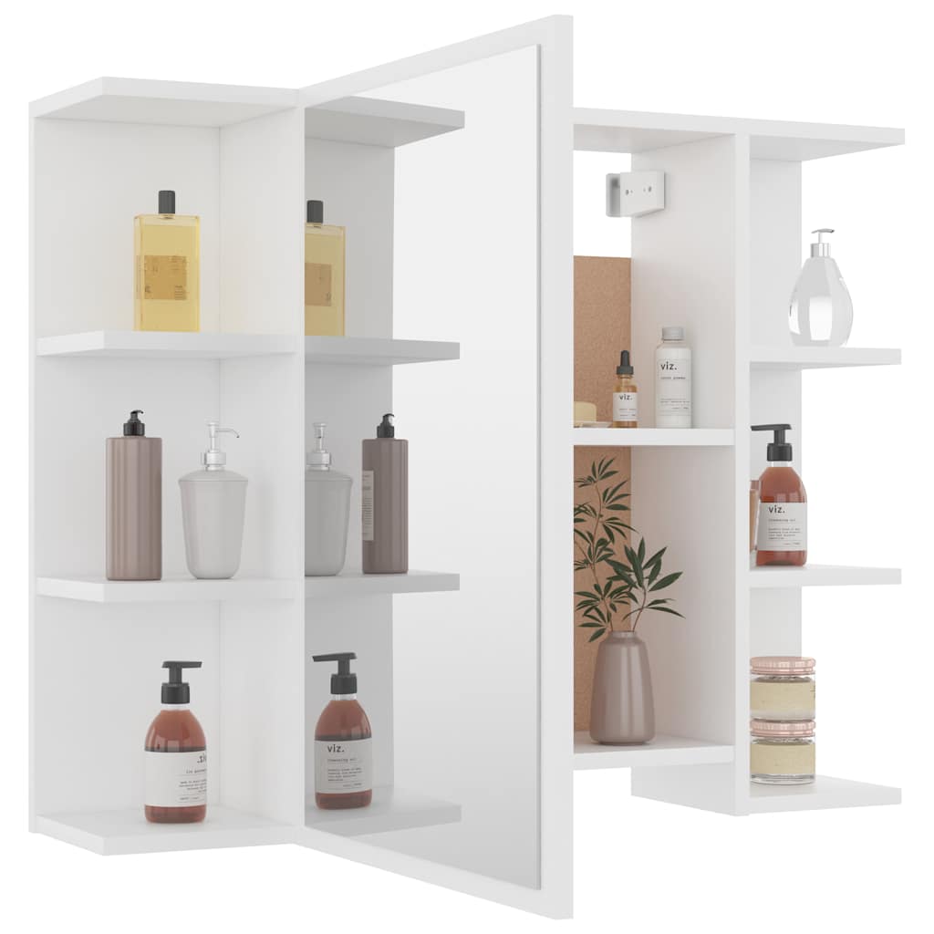 802606 vidaXL Bathroom Mirror Cabinet White 80x20,5x64 cm Engineered Wood