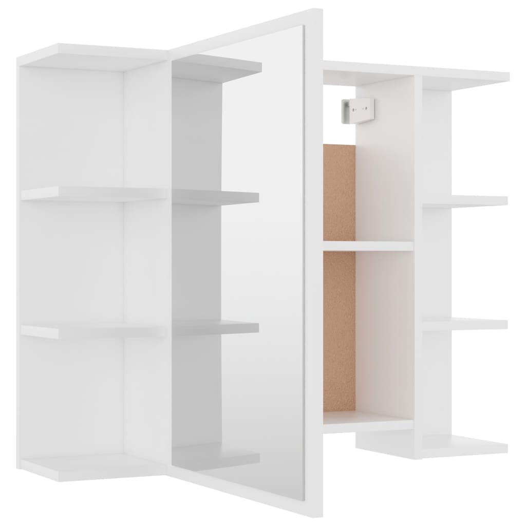 802606 vidaXL Bathroom Mirror Cabinet White 80x20,5x64 cm Engineered Wood
