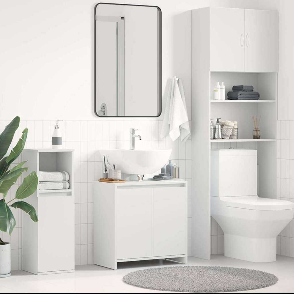 Bathroom Cabinet White 60x33x60 cm Engineered Wood