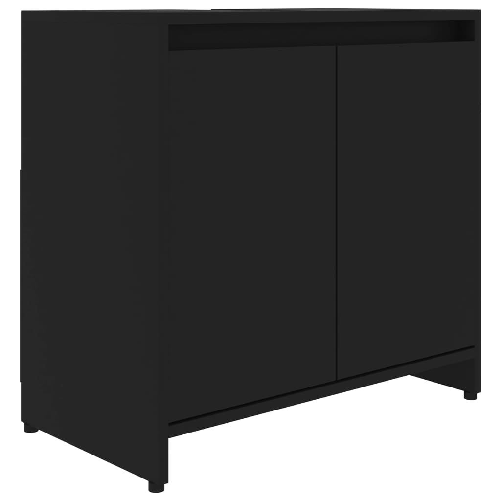 vidaXL Bathroom Cabinet Black 60x33x61 cm Engineered Wood