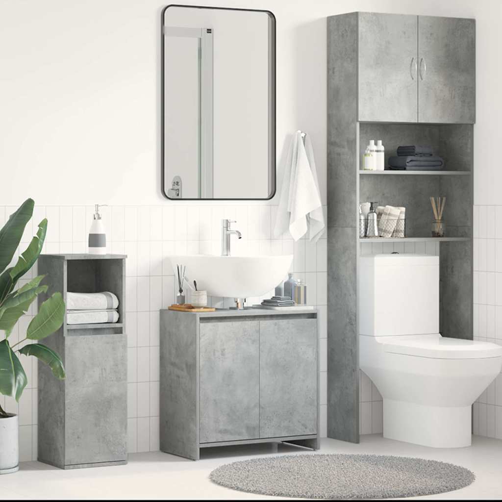 Bathroom Cabinet Concrete Grey 60x33x60 cm Engineered Wood