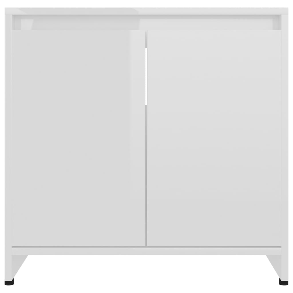 vidaXL Bathroom Cabinet High Gloss White 60x33x61 cm Engineered Wood