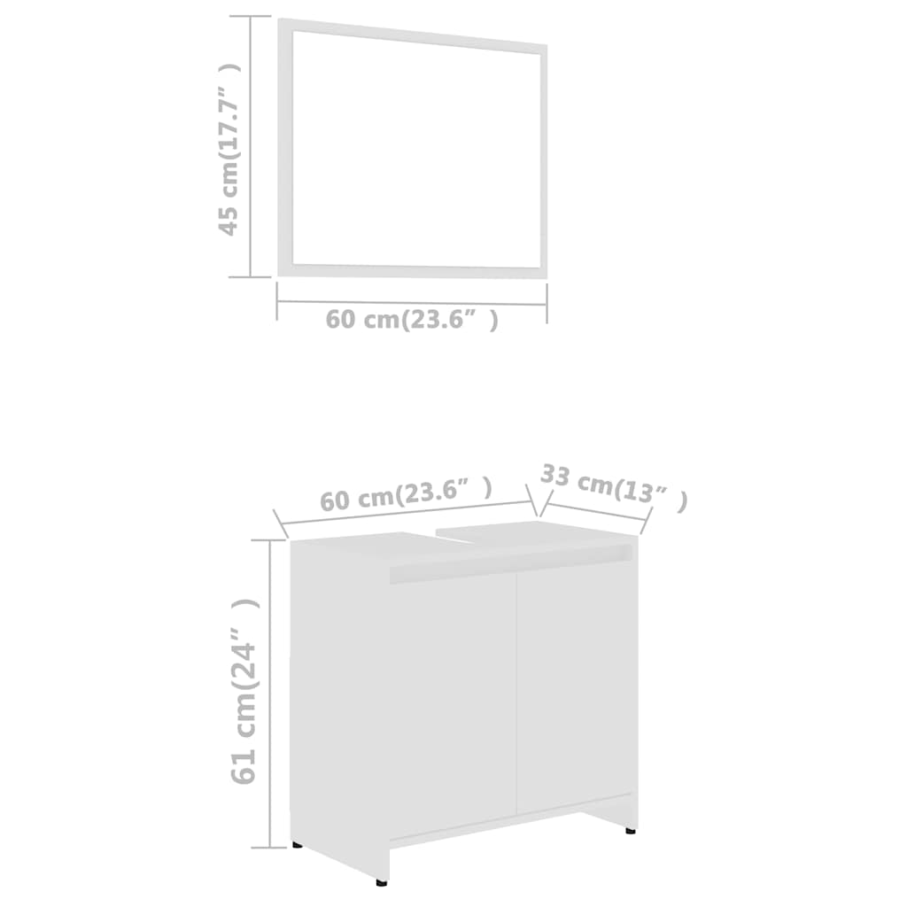 802651 vidaXL Bathroom Furniture Set White Engineered Wood