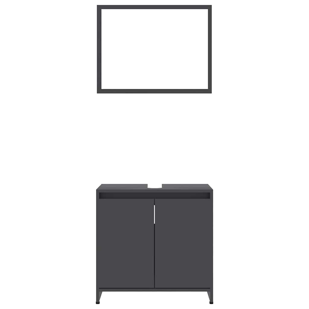 vidaXL Bathroom Furniture Set Grey Engineered Wood