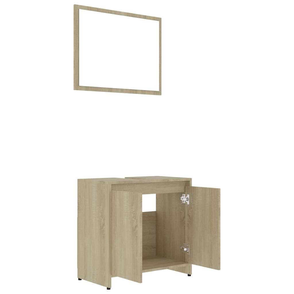 vidaXL Bathroom Furniture Set Sonoma Oak Engineered Wood