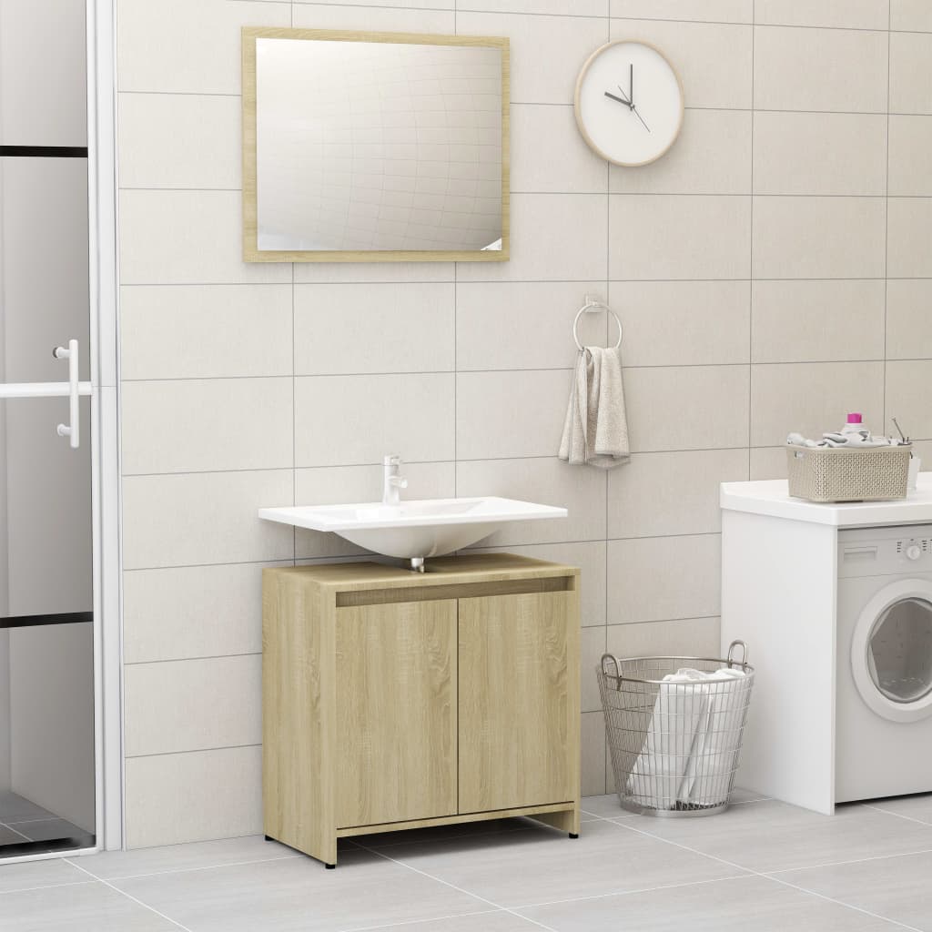 vidaXL Bathroom Furniture Set Sonoma Oak Engineered Wood