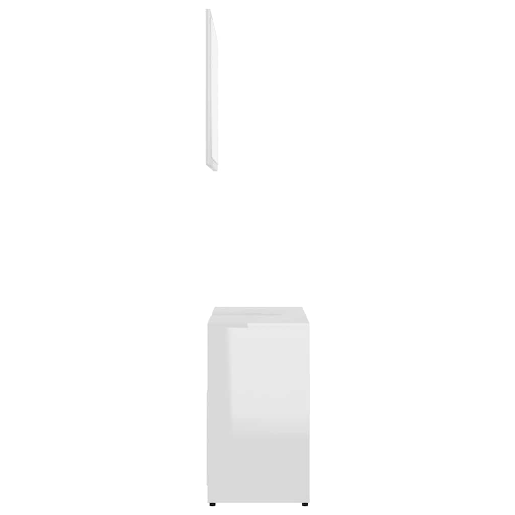 802657 vidaXL Bathroom Furniture Set High Gloss White Engineered Wood