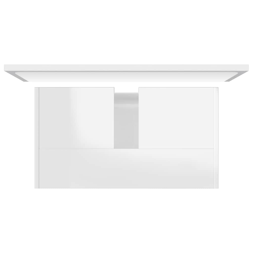 802657 vidaXL Bathroom Furniture Set High Gloss White Engineered Wood