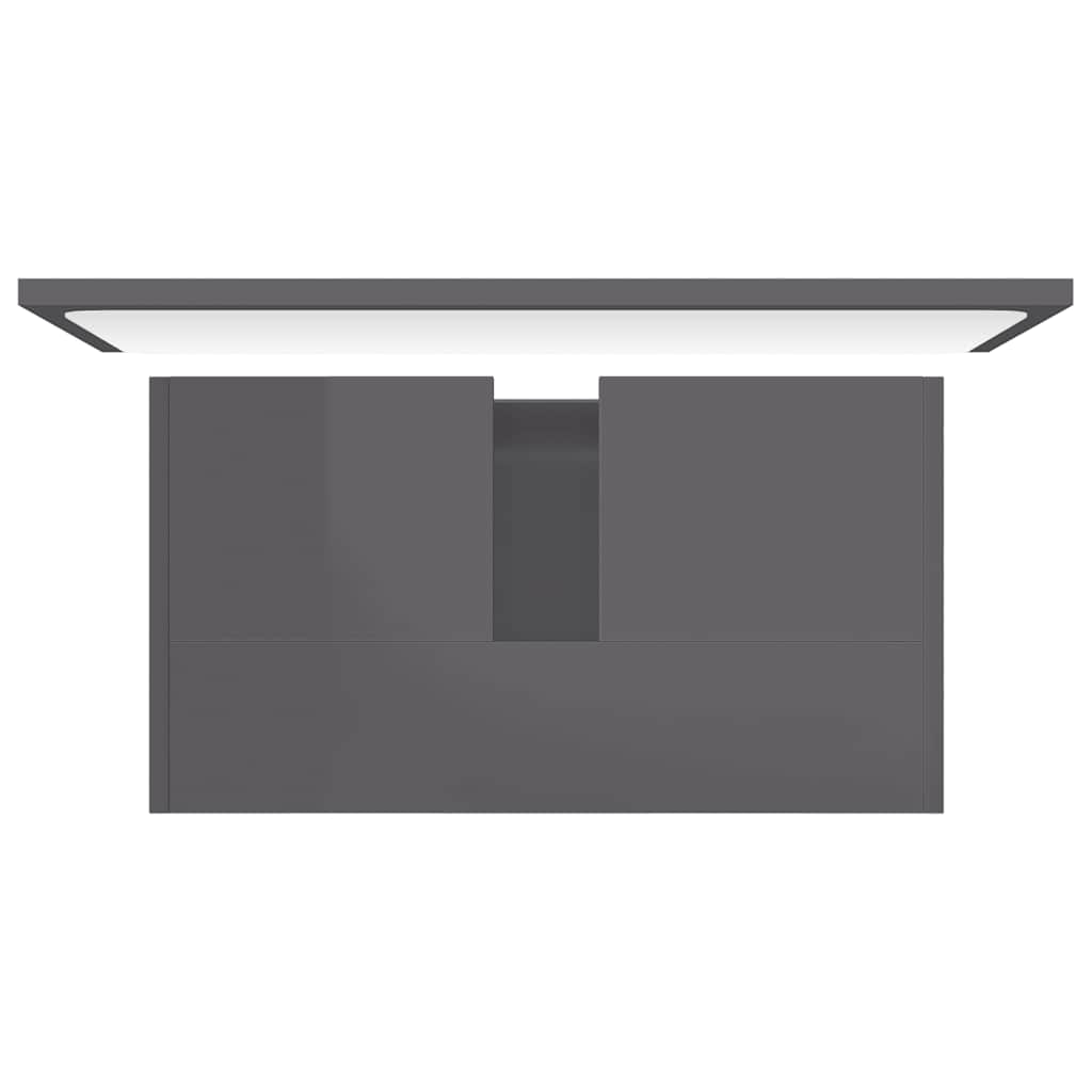 vidaXL Bathroom Furniture Set High Gloss Grey Engineered Wood