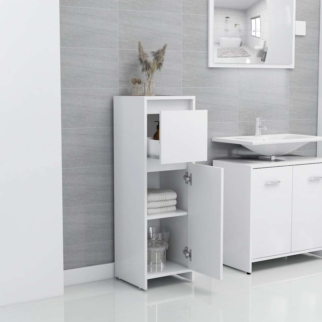 802660 vidaXL Bathroom Cabinet White 30x30x95 cm Engineered Wood