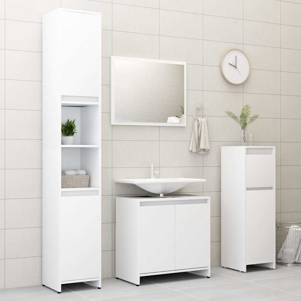 802660 vidaXL Bathroom Cabinet White 30x30x95 cm Engineered Wood