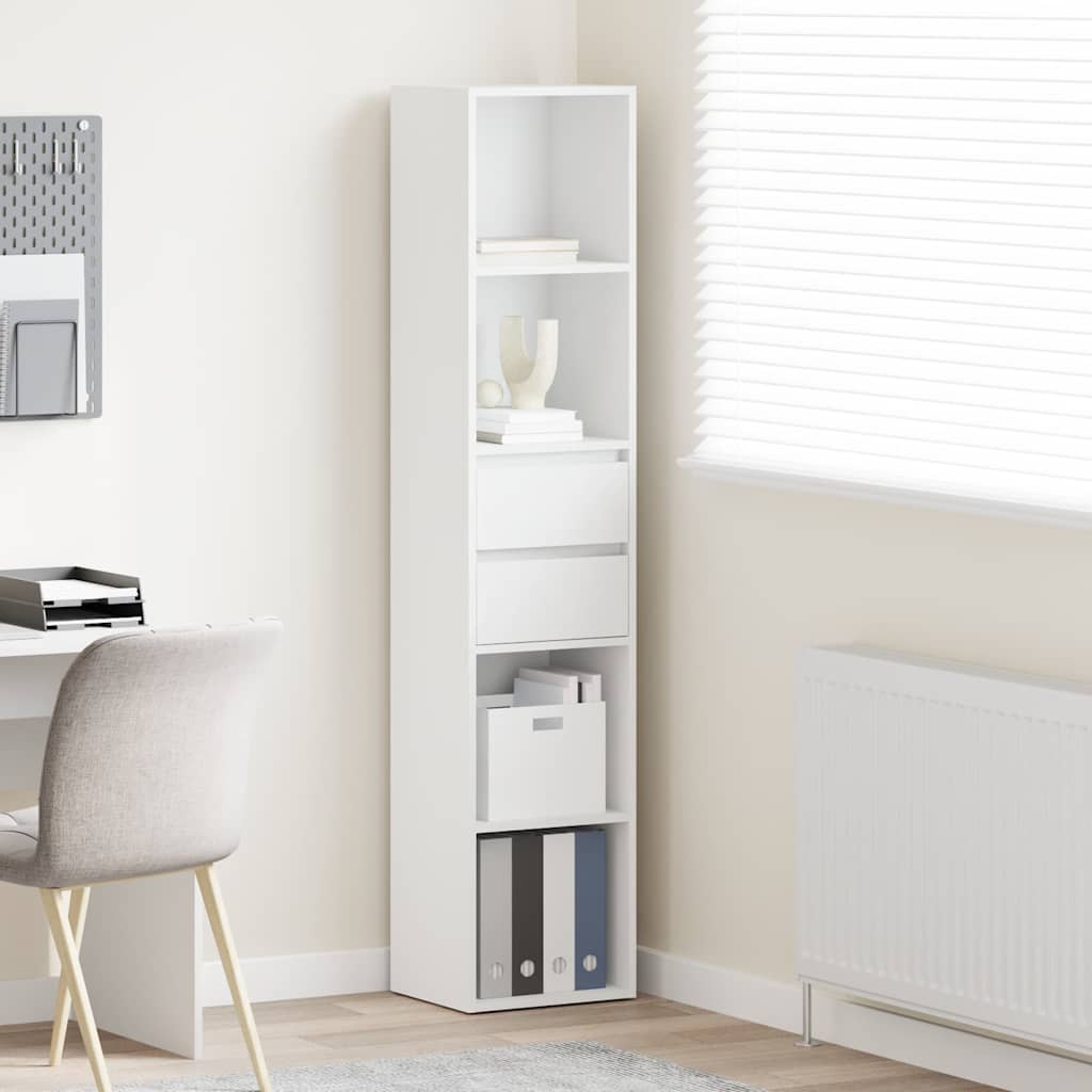 802867 vidaXL Book Cabinet White 36x30x171 cm Engineered Wood