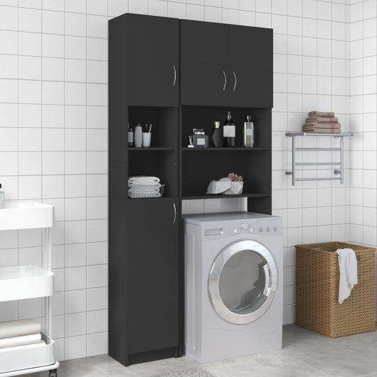 vidaXL Bathroom Cabinet Grey 32x25.5x190 cm Engineered Wood