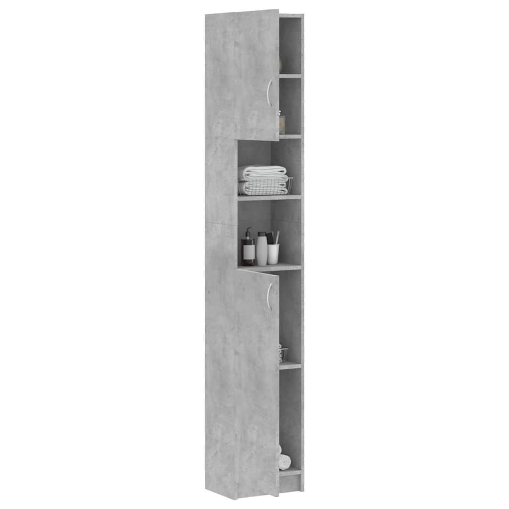 802880 vidaXL Bathroom Cabinet Concrete Grey 32x25,5x190 cm Engineered Wood