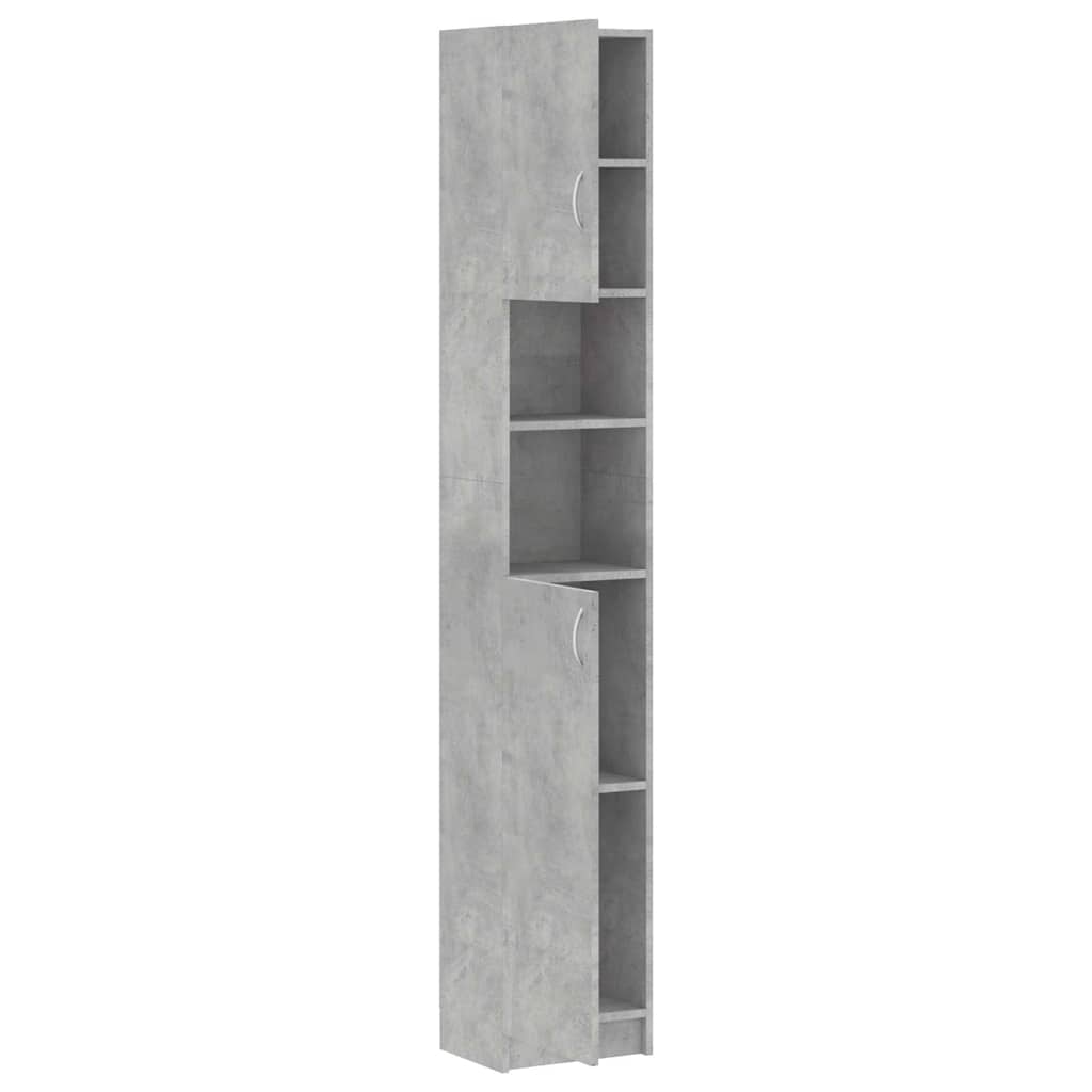 802880 vidaXL Bathroom Cabinet Concrete Grey 32x25,5x190 cm Engineered Wood