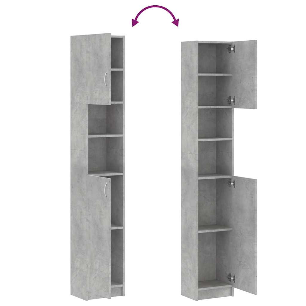 802880 vidaXL Bathroom Cabinet Concrete Grey 32x25,5x190 cm Engineered Wood