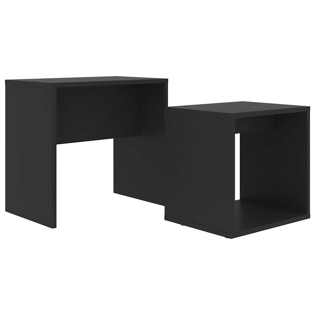 802886 vidaXL Coffee Table Set Black 48x30x45 cm Engineered Wood