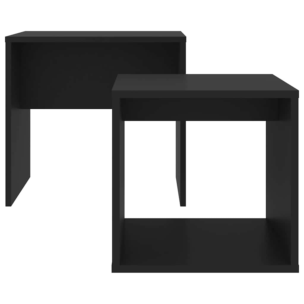 802886 vidaXL Coffee Table Set Black 48x30x45 cm Engineered Wood