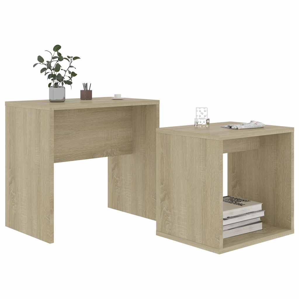 802888 vidaXL Coffee Table Set Sonoma Oak 48x30x45 cm Engineered Wood