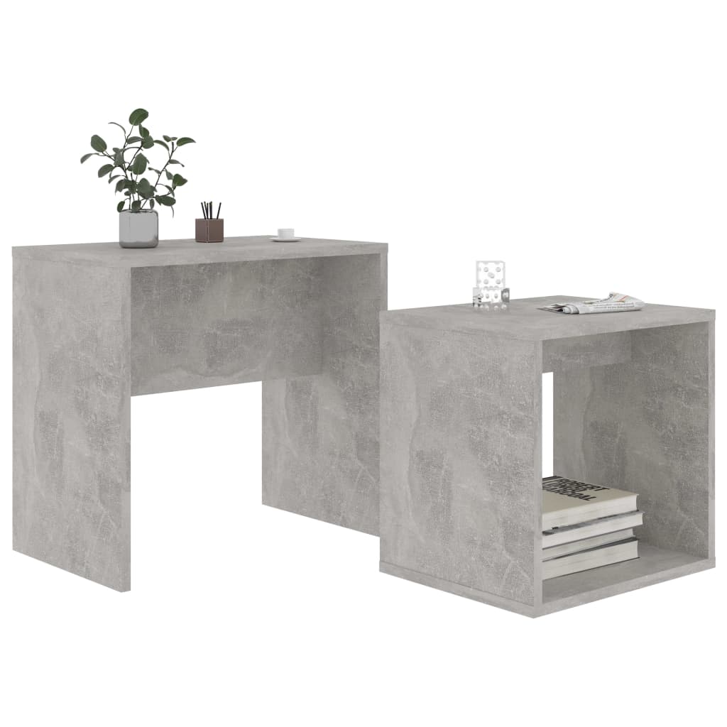 vidaXL Coffee Table Set Concrete Grey 48x30x45 cm Engineered Wood