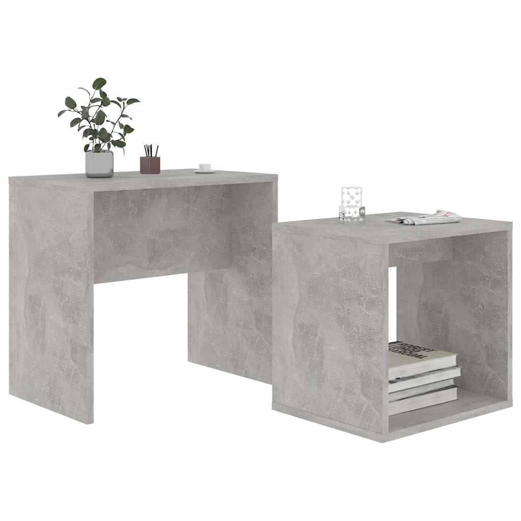 802889 vidaXL Coffee Table Set Concrete Grey 48x30x45 cm Engineered Wood