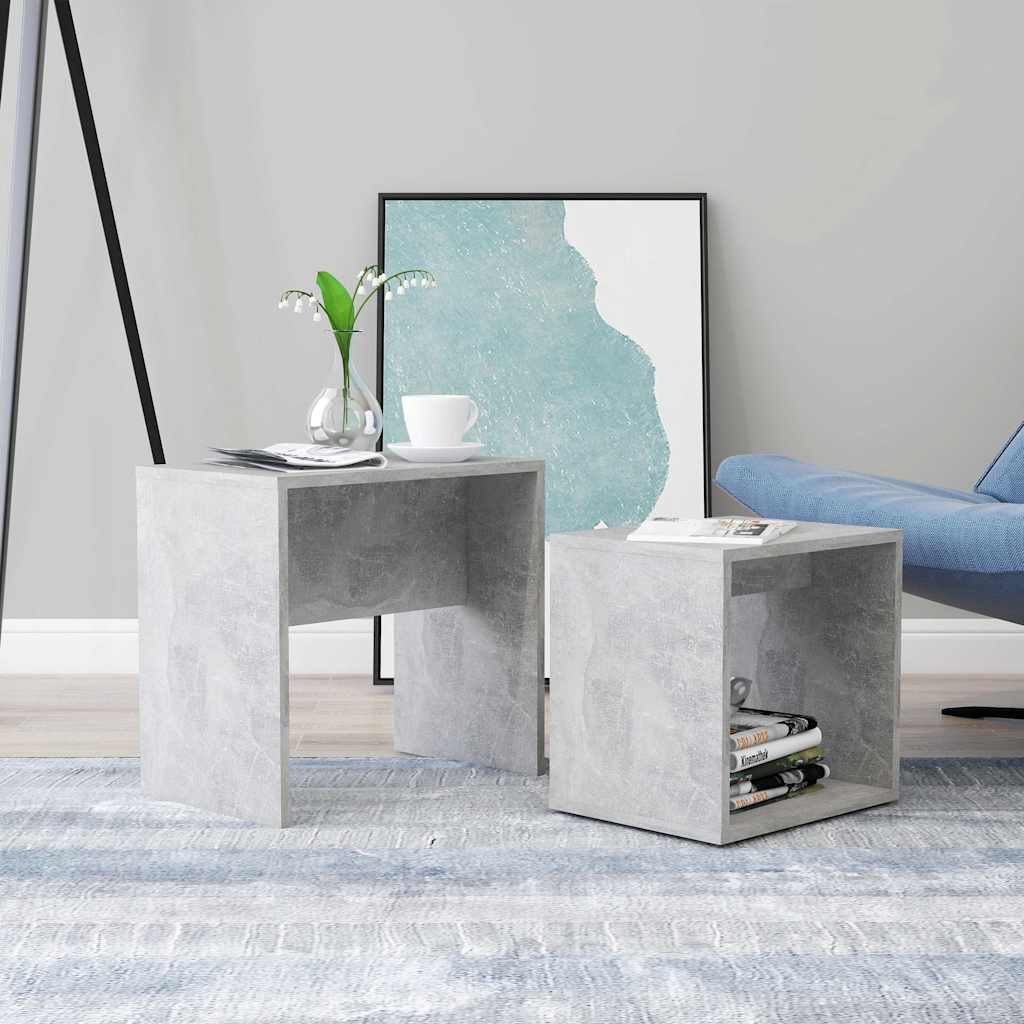 802889 vidaXL Coffee Table Set Concrete Grey 48x30x45 cm Engineered Wood